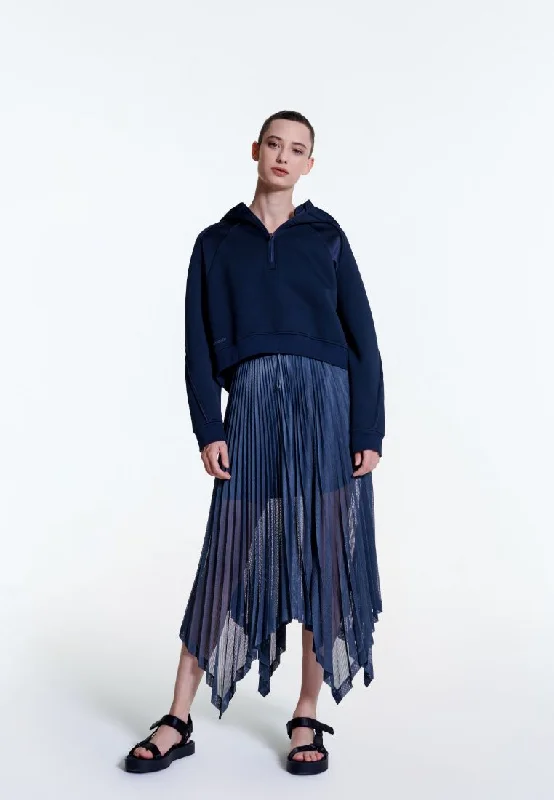 Poised Asymmetric Pleated Skirt