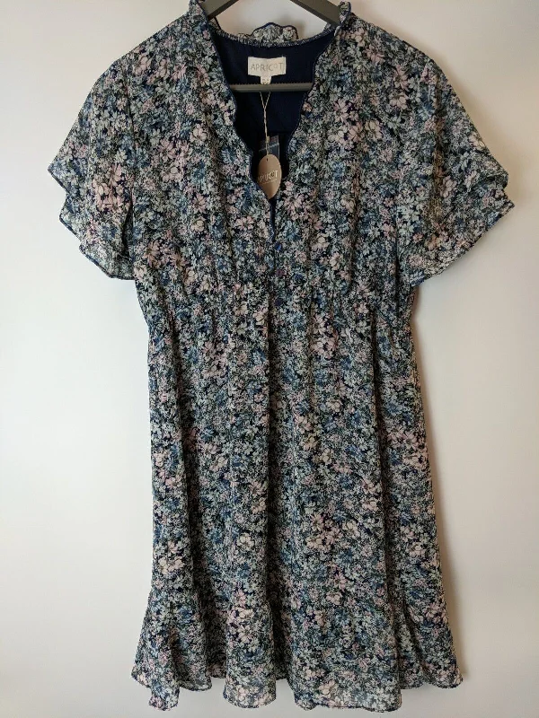 Apricot Navy Floral Dress. UK 14 **** Ref V31