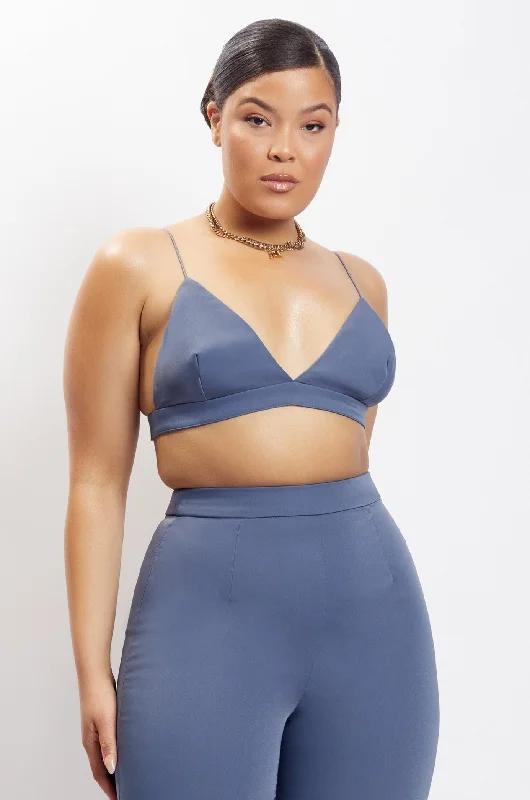 Cynthia Triangle Bralette - Steel Blue