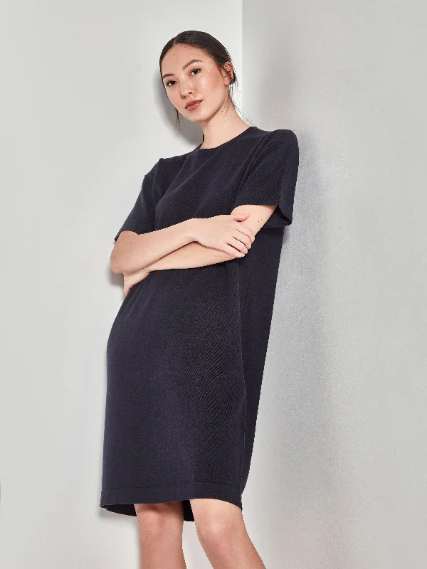 JHL Box T Dress (Cotton Cashmere) Navy