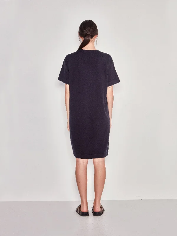 JHL Box T Dress (Cotton Cashmere) Navy