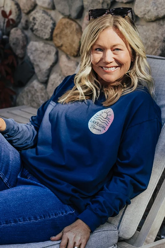 Lakegirl Rainbow Long Sleeve in Navy