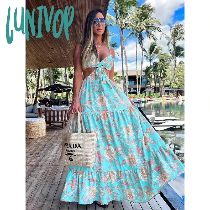 Lunivop New Bohemia Style Printed Swimwear Boho Loose Beach Dress  Swimsuit Women New Bikini Summer Beachwear