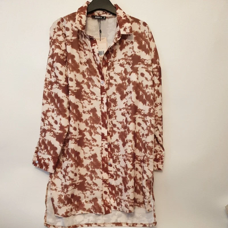 Missguided Brown Shirt Dress Size 8****Ref V88