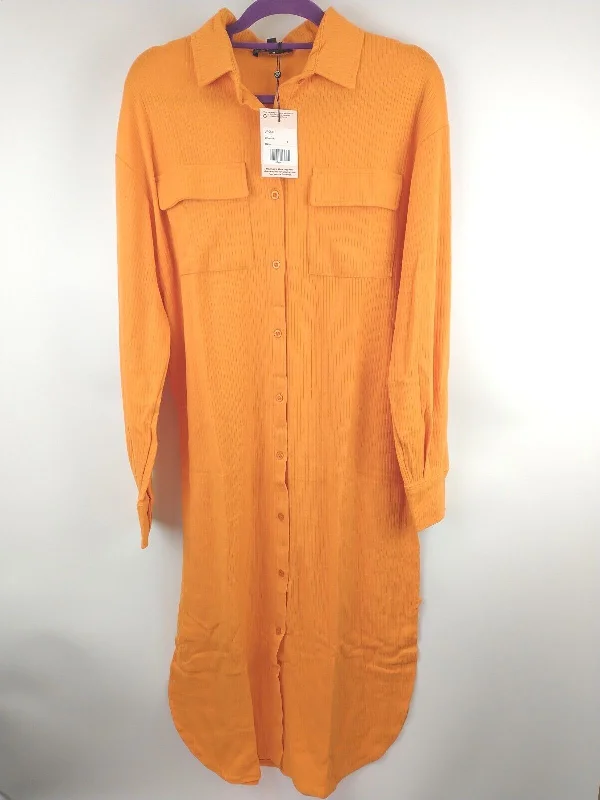 Missguided oversized rib Orange Jumper midi Dress. UK 14 ****Ref V28