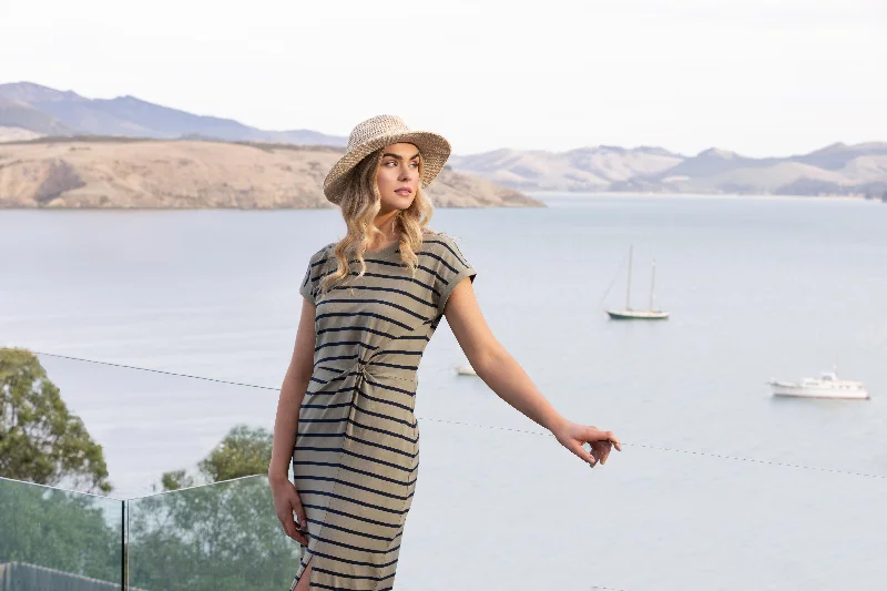 Parker Dress -Khaki Stripe