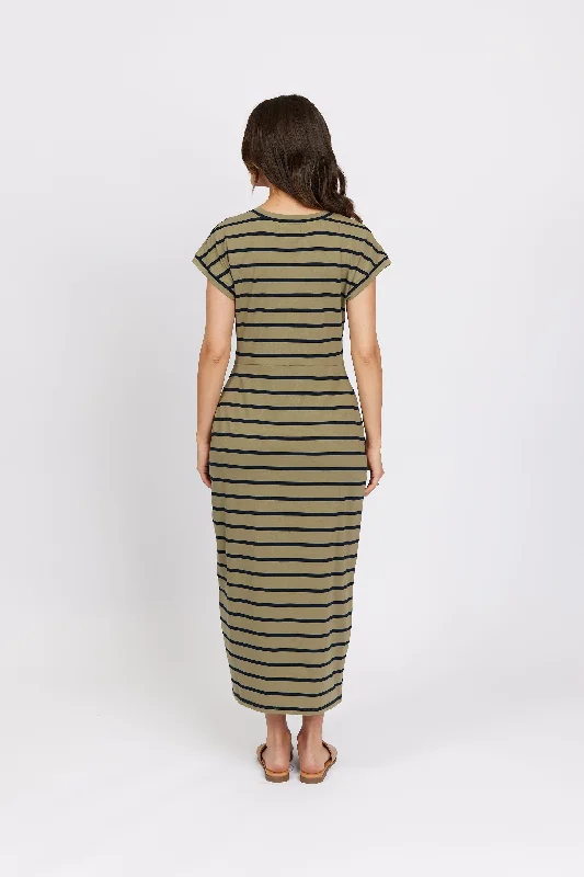 Parker Dress -Khaki Stripe