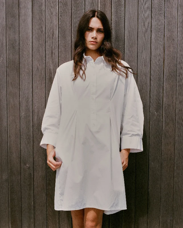 PULLOVER SHIRT DRESS / WHITE