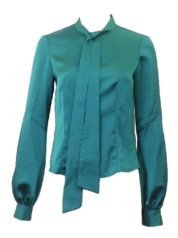 Sharrone Teal Satin Blouse