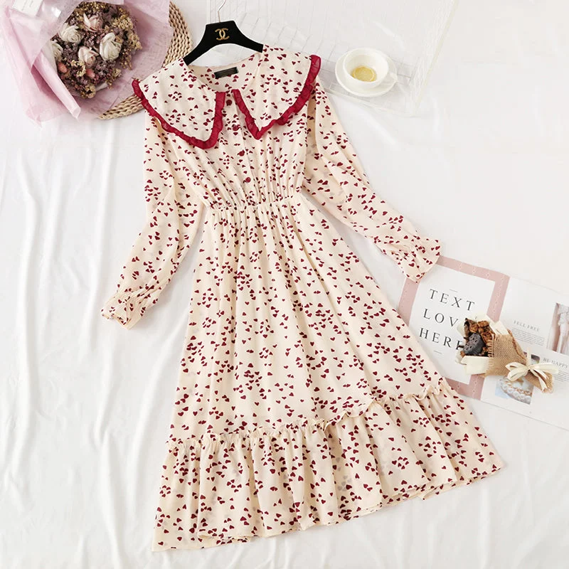 Super Fairy Doll collar love dress female chiffon shirt  2288