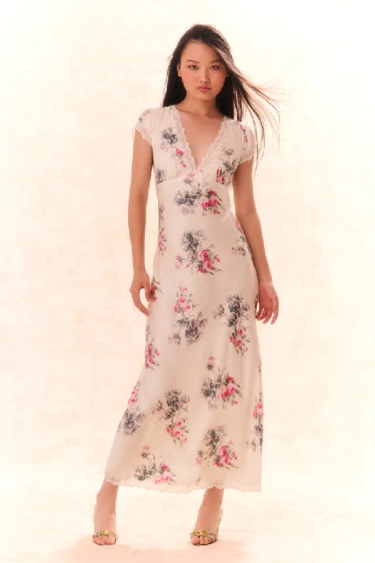 Theodore Printed Maxi Dress-FRENCH IVORY