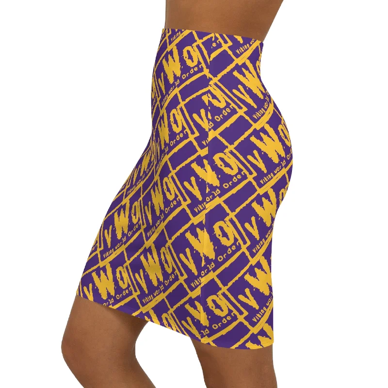 Women's Mini Skirt - Purple/Gold - VWO (Framed)