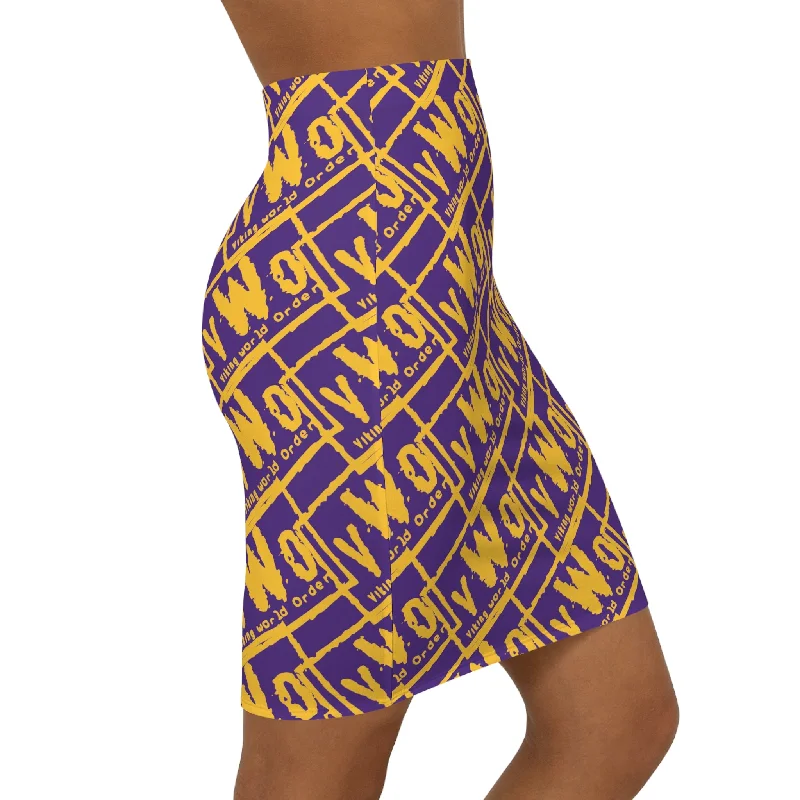 Women's Mini Skirt - Purple/Gold - VWO (Framed)