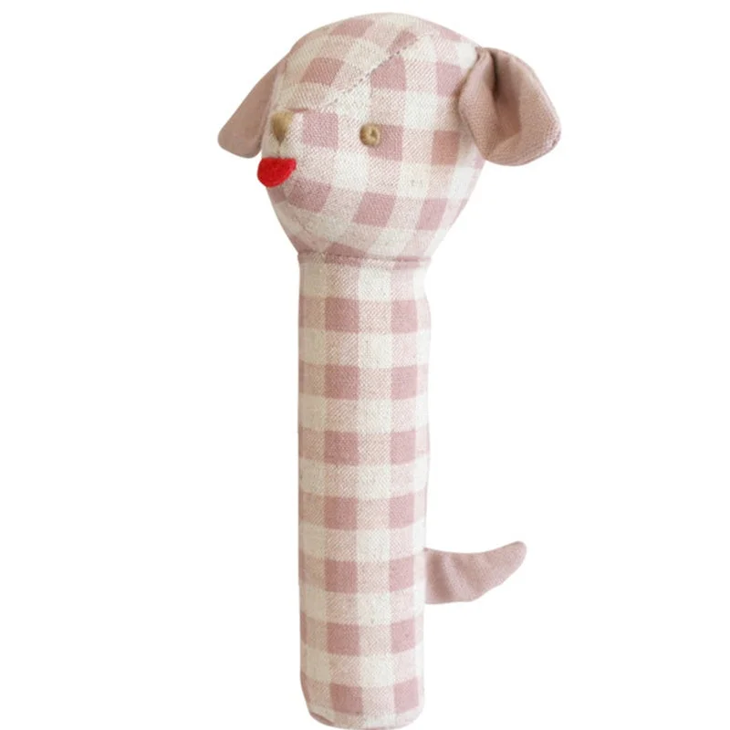 Alimrose - Puppy Squeaker - Rose Check Linen