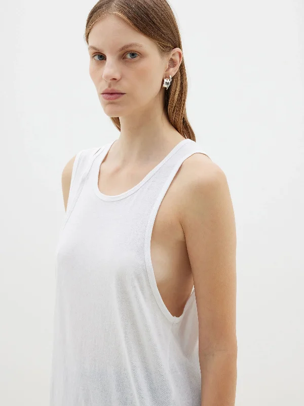 Bassike Superfine Layered Tank - White