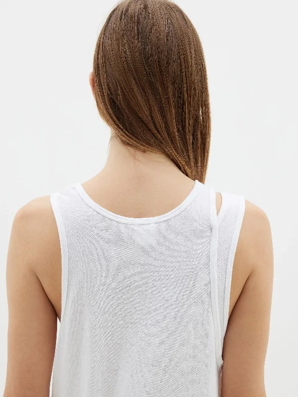 Bassike Superfine Layered Tank - White