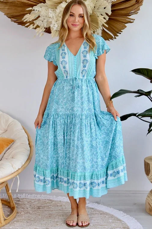 Bella Maxi Dress - Aqua Blue