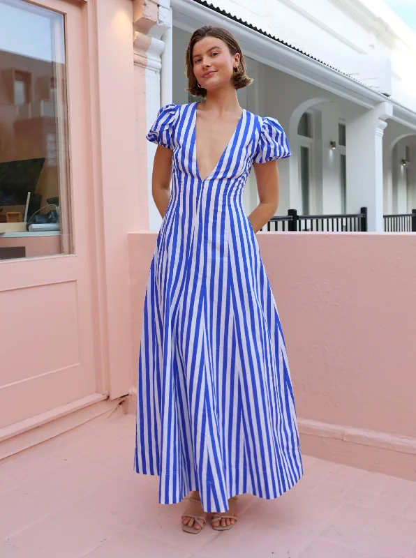 By Nicola S/S Wavy Maxi Dress in Stripe