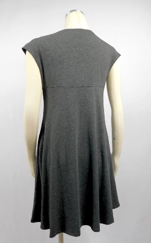 Cap Sleeve Tunic Dress w/pockets - Black Hemp