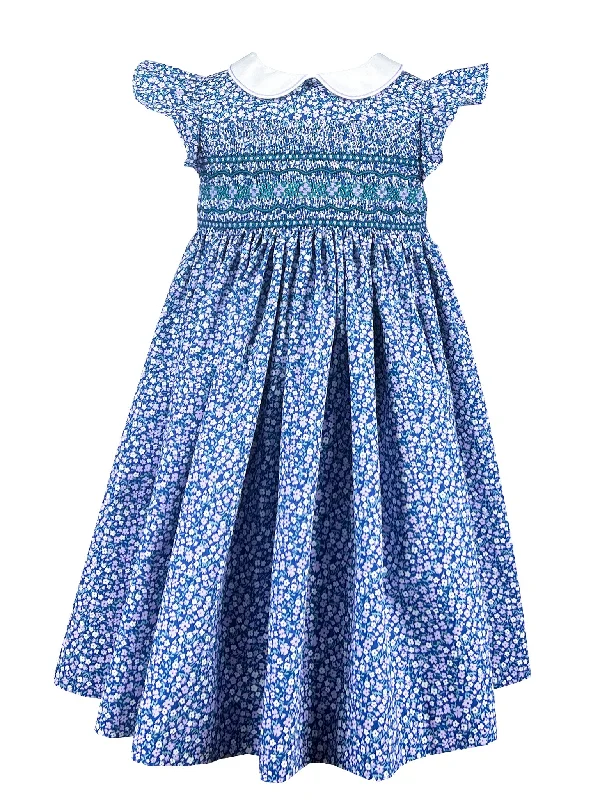 Garden Bloom Flutter Sleeves Smocked Dress