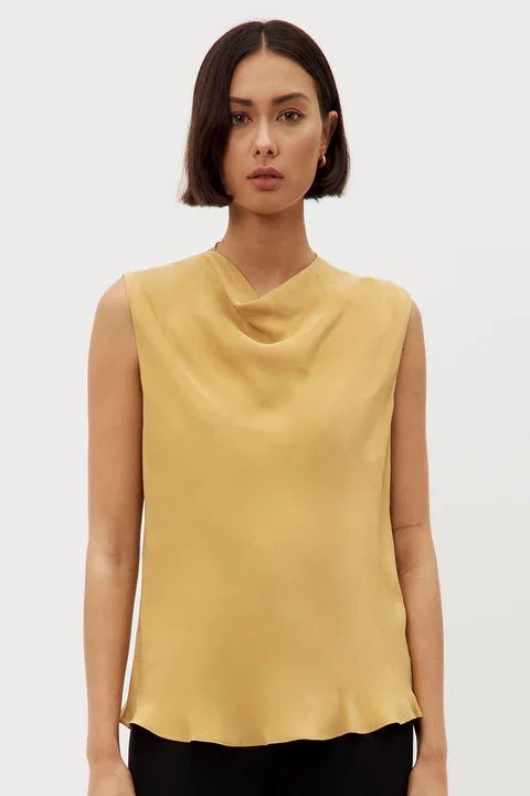 Ginger & Smart Beloved Cowl Neck Top - Mustard