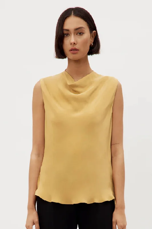 Ginger & Smart Beloved Cowl Neck Top - Mustard