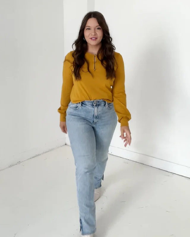 JESSIE henley top in Mustard