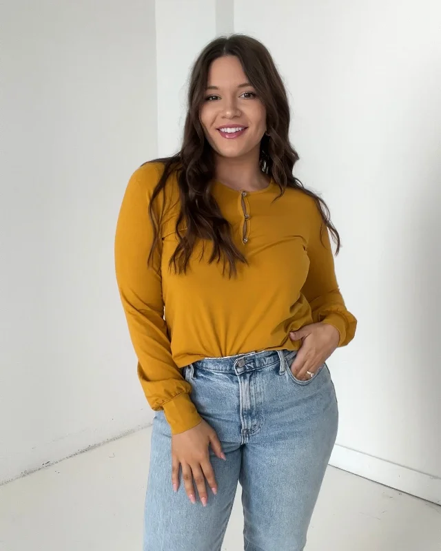 JESSIE henley top in Mustard