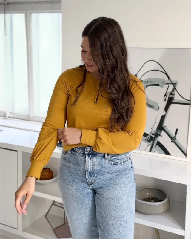 JESSIE henley top in Mustard