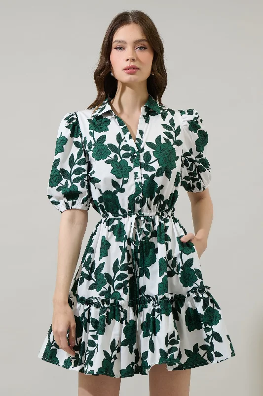 Kane Floral Stacie Button Down Mini Dress