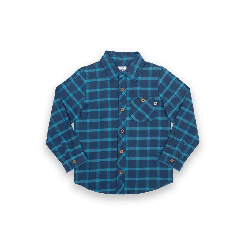 Navy Check Long Sleeve Shirt