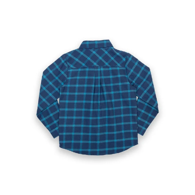 Navy Check Long Sleeve Shirt