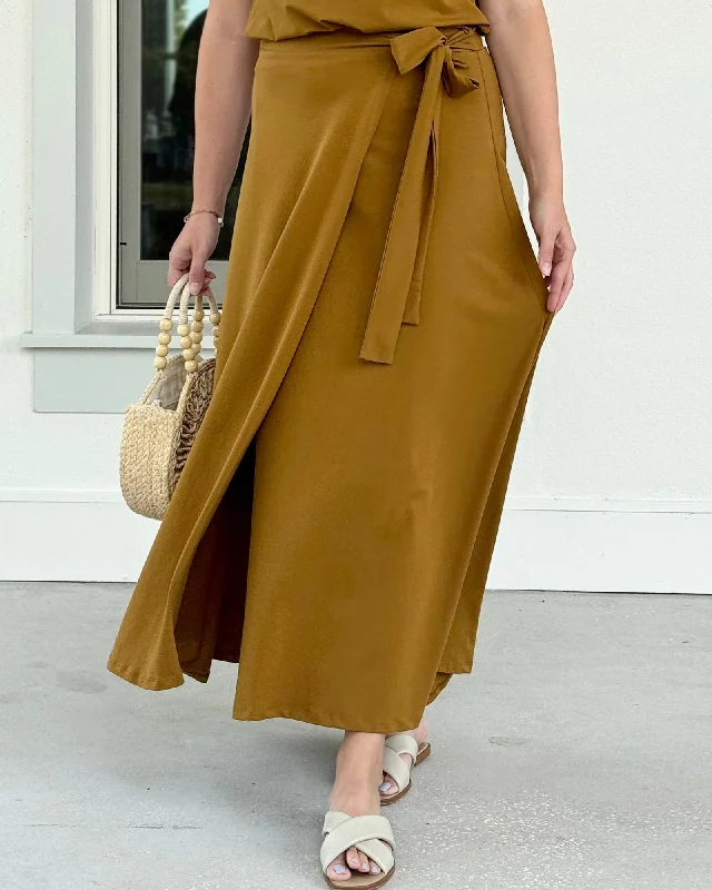 LAYLA wrap skirt in Tapenade