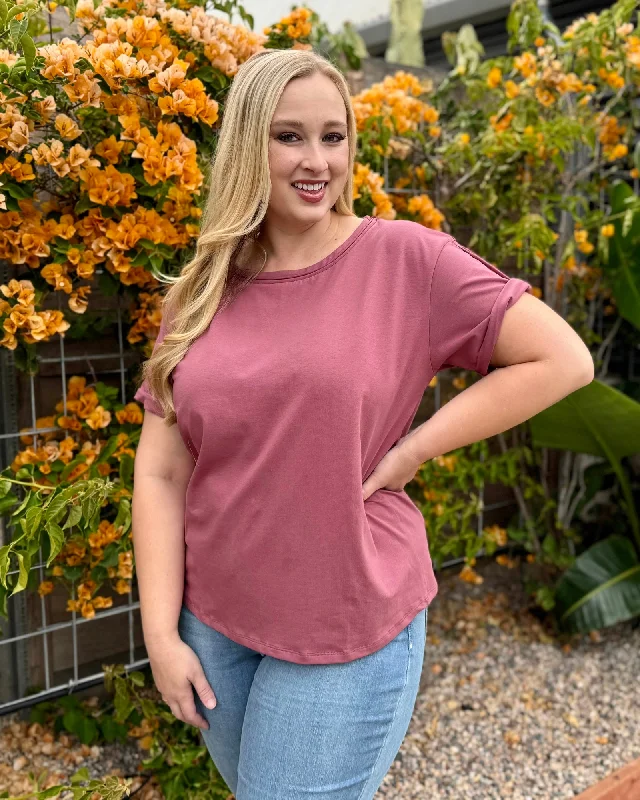 LEISURE tee in Vintage Mauve