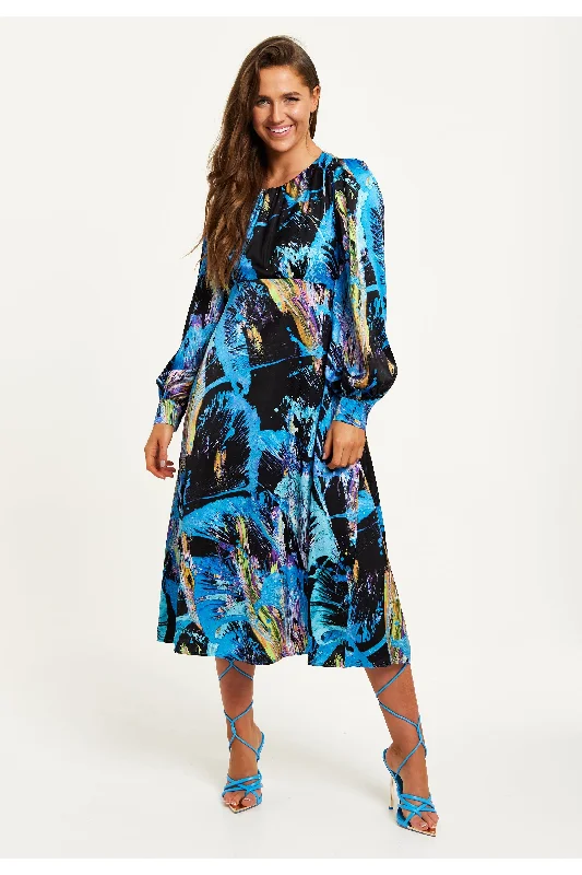 Liquorish Multicolour Abstract Print Midi Dress