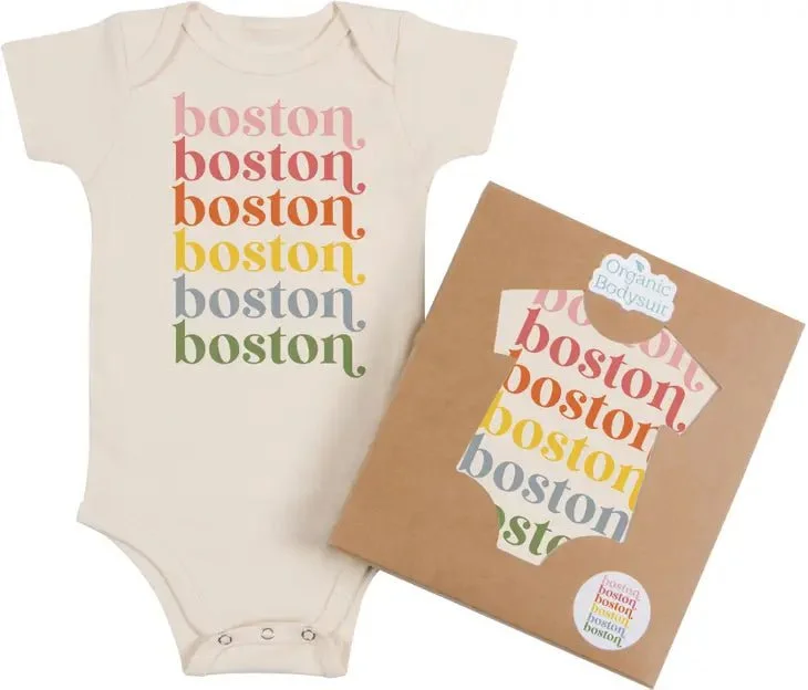 Moonbeam Repeat ""Boston"" Print Onesie