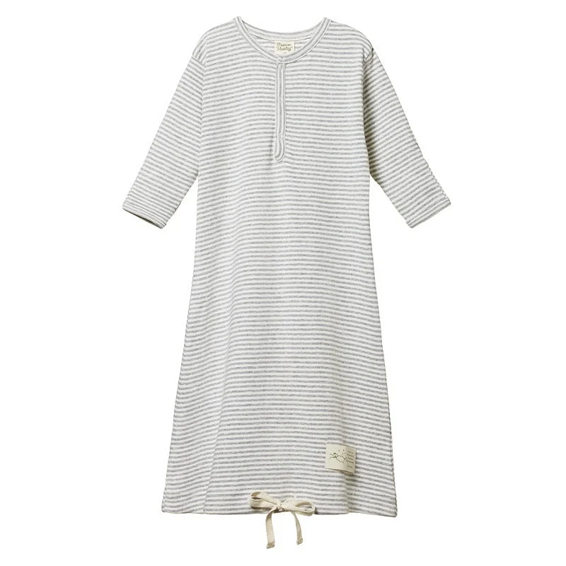 Nature Baby - Sleeping Gown - Grey Marle Stripe