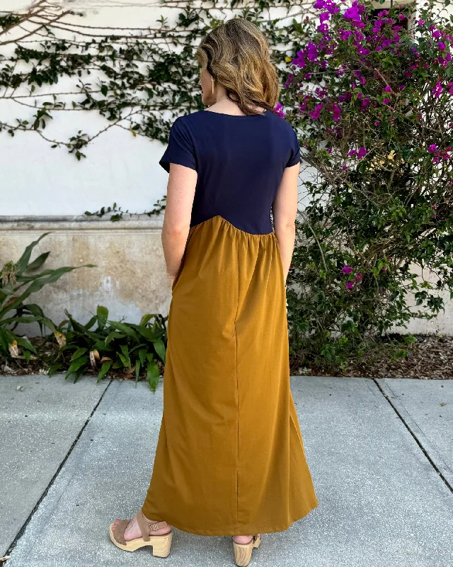 NORAH maxi dress in Navy/Tapenade