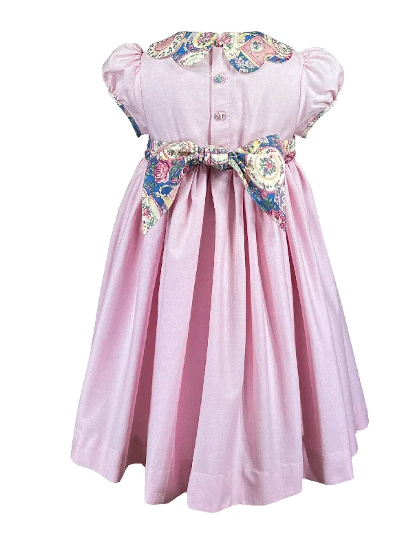 Pink Floral Tea Party Petal Collar Dress