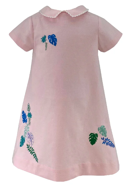 Pink Tropical Leaf Dress