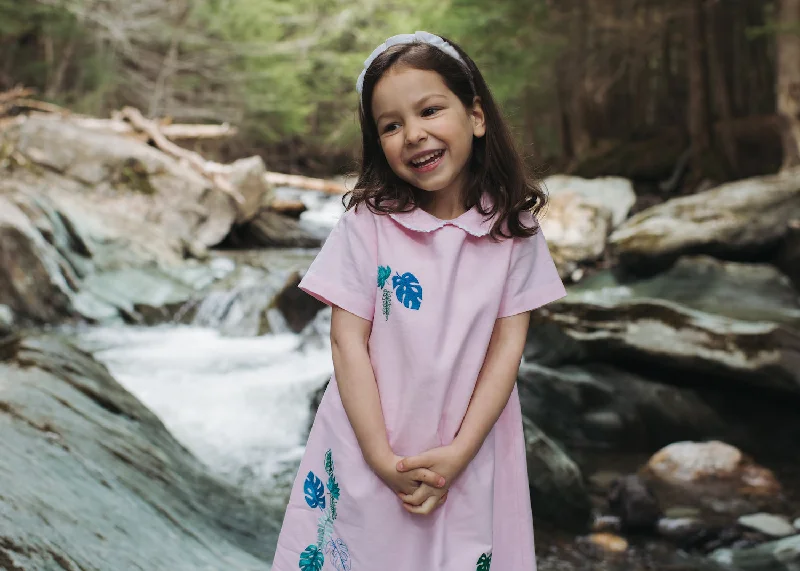 Pink Tropical Leaf Dress