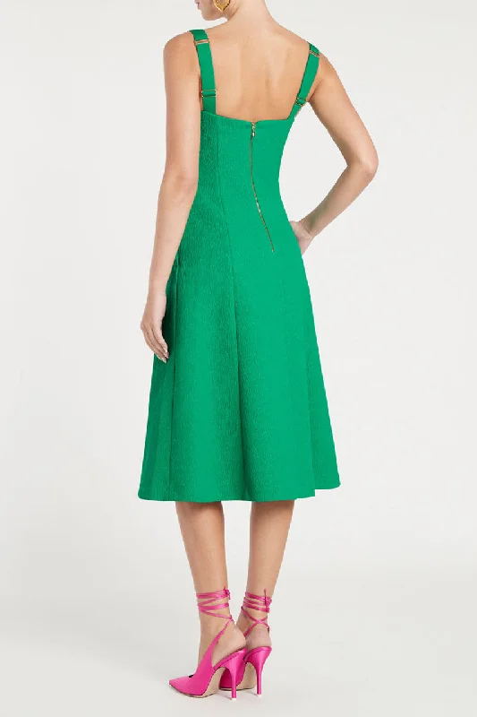 REBECCA VALLANCE Dionne Midi Dress (Golf Green) - RRP $699