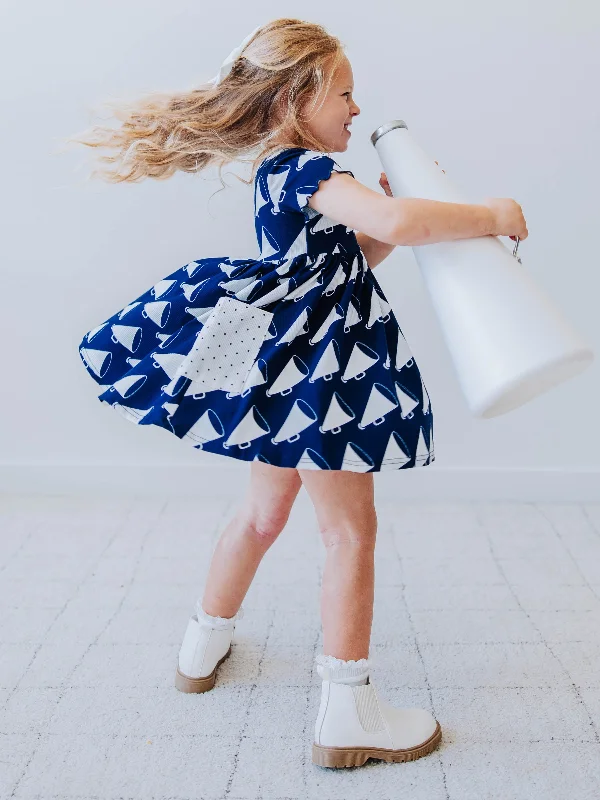 Ribbed Knit Dress - Cheer Squad Navy