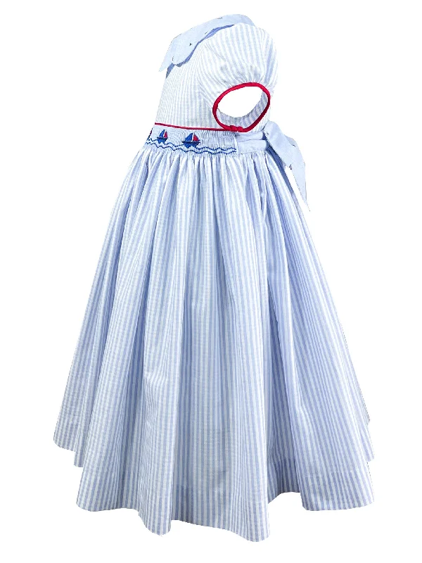 Sailing Boat Blue Striped Nautical Dress