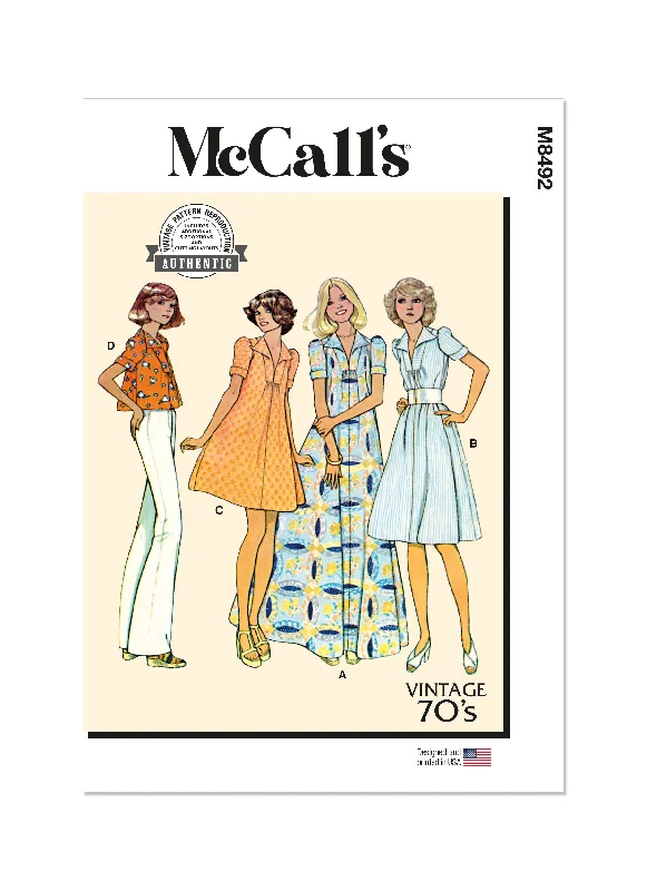 McCall's Sewing Pattern 8492 Misses' Dress or Top