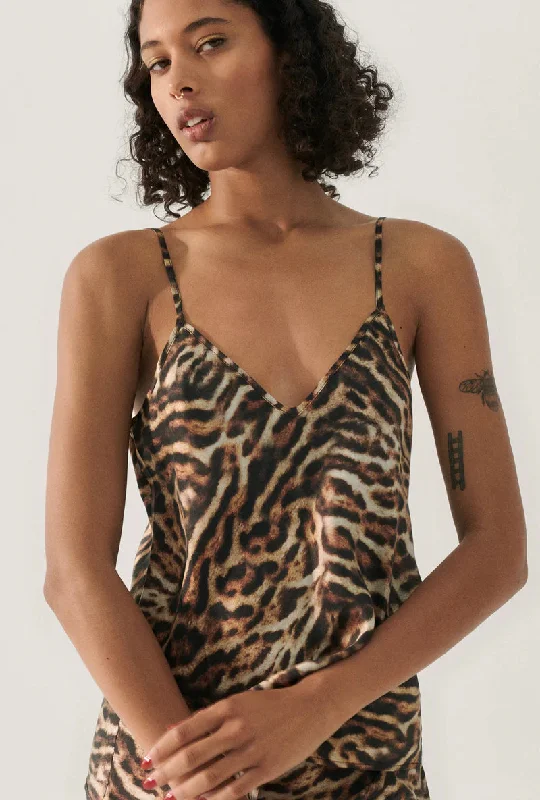 Silk Laundry Bias Cut Cami - Leopard