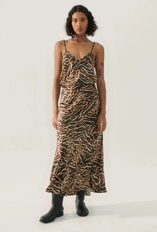 Silk Laundry Bias Cut Cami - Leopard