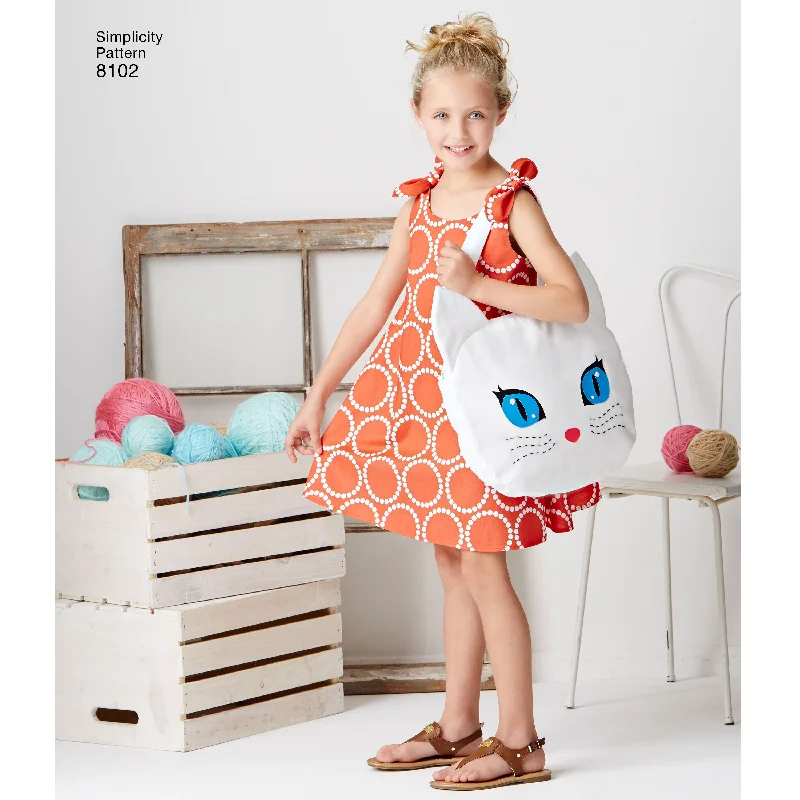 Simplicity Pattern 8102 Childs Sundress and tote bag