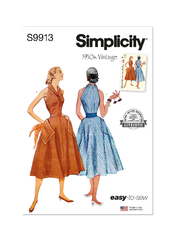 Simplicity Sewing Pattern 9913 Misses' 1950's Dress