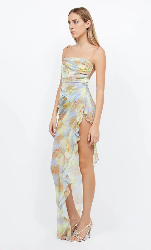 Hire Bec + Bridge Zephy Asym Dress in Blue Blossom